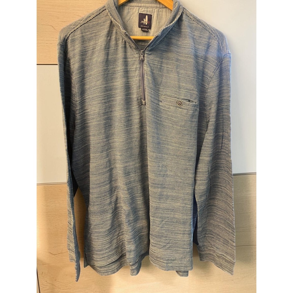 Johnnie-O Harvell Micro Stripe 1/4 Zip Long Sleeve Men's XLarge Pullover Shirt